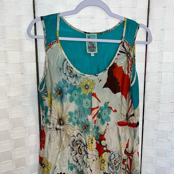 Johnny Was 100% Silk Floral Sleeveless Dress Size Small - Picture 7 of 8